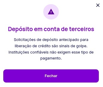 Depósito em conta de terceiros Depósito em conta de terceiros